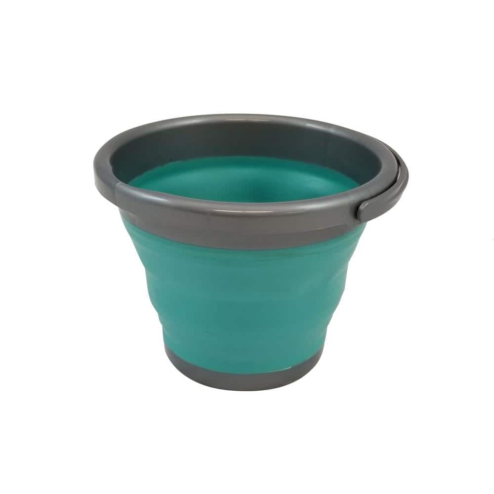 HOMZ Store N Stow 5 l Round Collapsible Bucket with Handle in. Grey and  Teal Base (12-Pack) 2211049DC.12 - The Home Depot