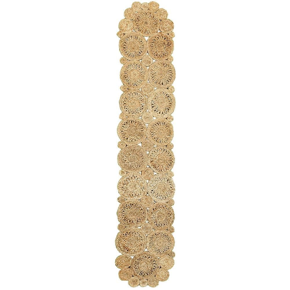 Natural Brown 1 ft. 4 in. x 6 ft. 8 in. Organic Jute Table Runner