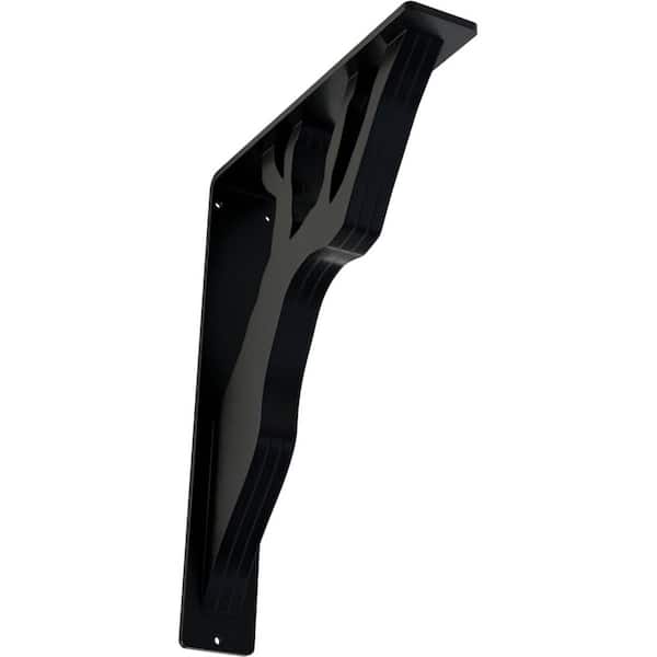 Ekena Millwork 2 in. x 12 in. x 10 in. Wrought Iron Triple Center Brace Damon Bracket
