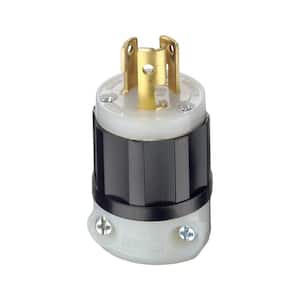 15 Amp 277-Volt Locking Grounding Plug, Black/White