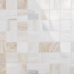 Sabbia Sand 12 in. x 12 in. Polished Marble Mosaic Tile (1 sq. ft./Each)