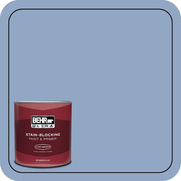 BEHR ULTRA 1 qt. #PPU15-13 Blue Hydrangea Extra Durable Flat Interior Paint & Primer