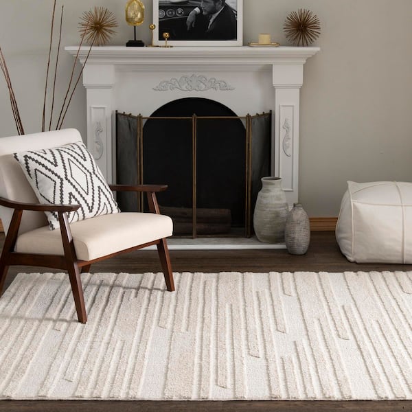 Vinings 9 ft. x 12 ft. Cream Area Rug