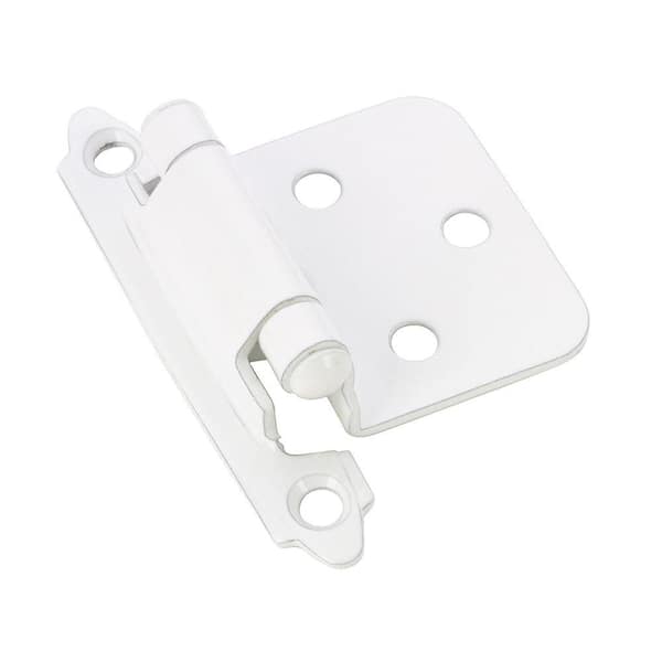 Richelieu Hardware White Semi-Concealed Self-Closing Variable Overlay for Face Frame Cabinet Hinge (2-Pack)