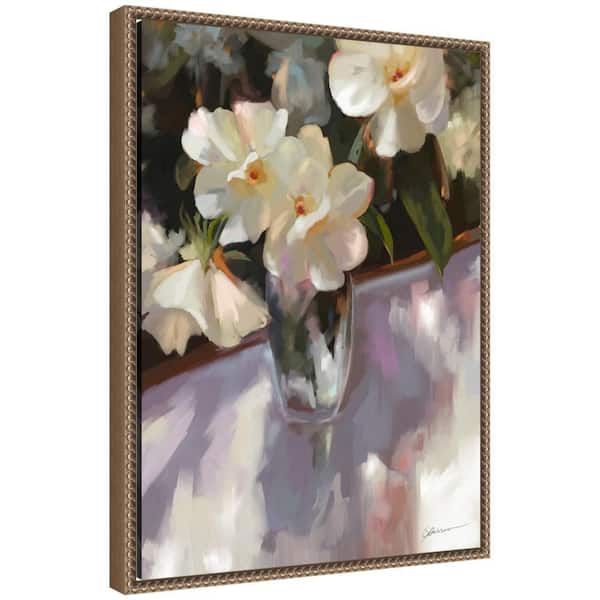 Sylvie "Shadow Dance" by Mary Sparrow Flowers Framed Art Print 24 in. x 18 in.