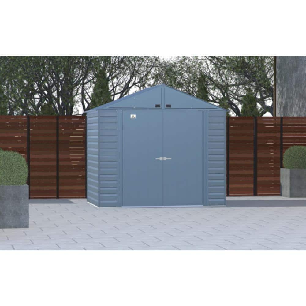 8 ft. x 6 ft. Blue Grey Galvanized Steel Storage Shed