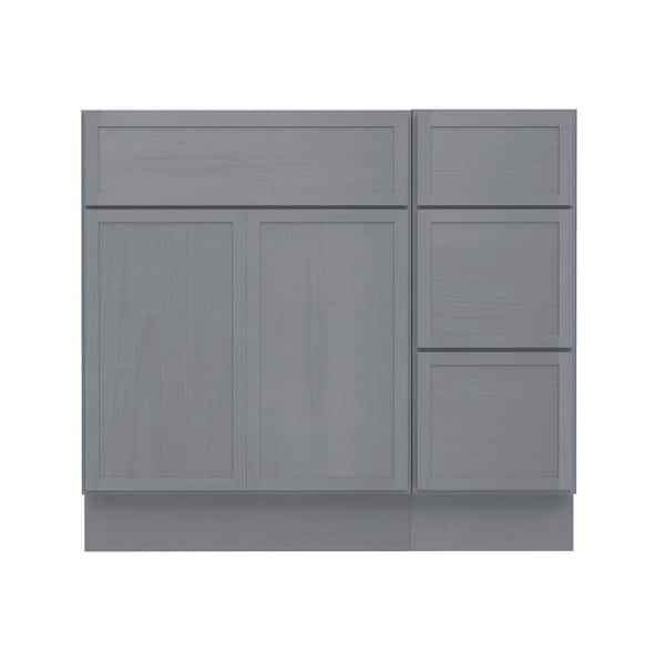 36 in. W x 21 in. D x 32.5 in. H Bath Vanity Cabinet without Top in Smoky Gray