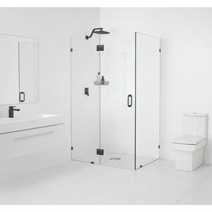 35 in. W x 37 in. D x 78 in. H Pivot Frameless Corner Shower Enclosure in Oil Rubbed Bronze Finish with Clear Glass