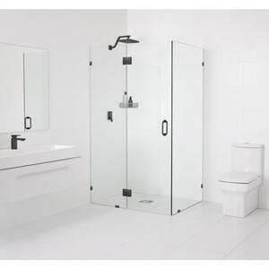 44 in. W x 39 in. D x 78 in. H Pivot Frameless Corner Shower Enclosure in Oil Rubbed Bronze Finish with Clear Glass
