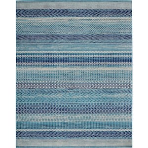Passion Navy Blue 6 ft. x 9 ft. Geometric Contemporary Area Rug