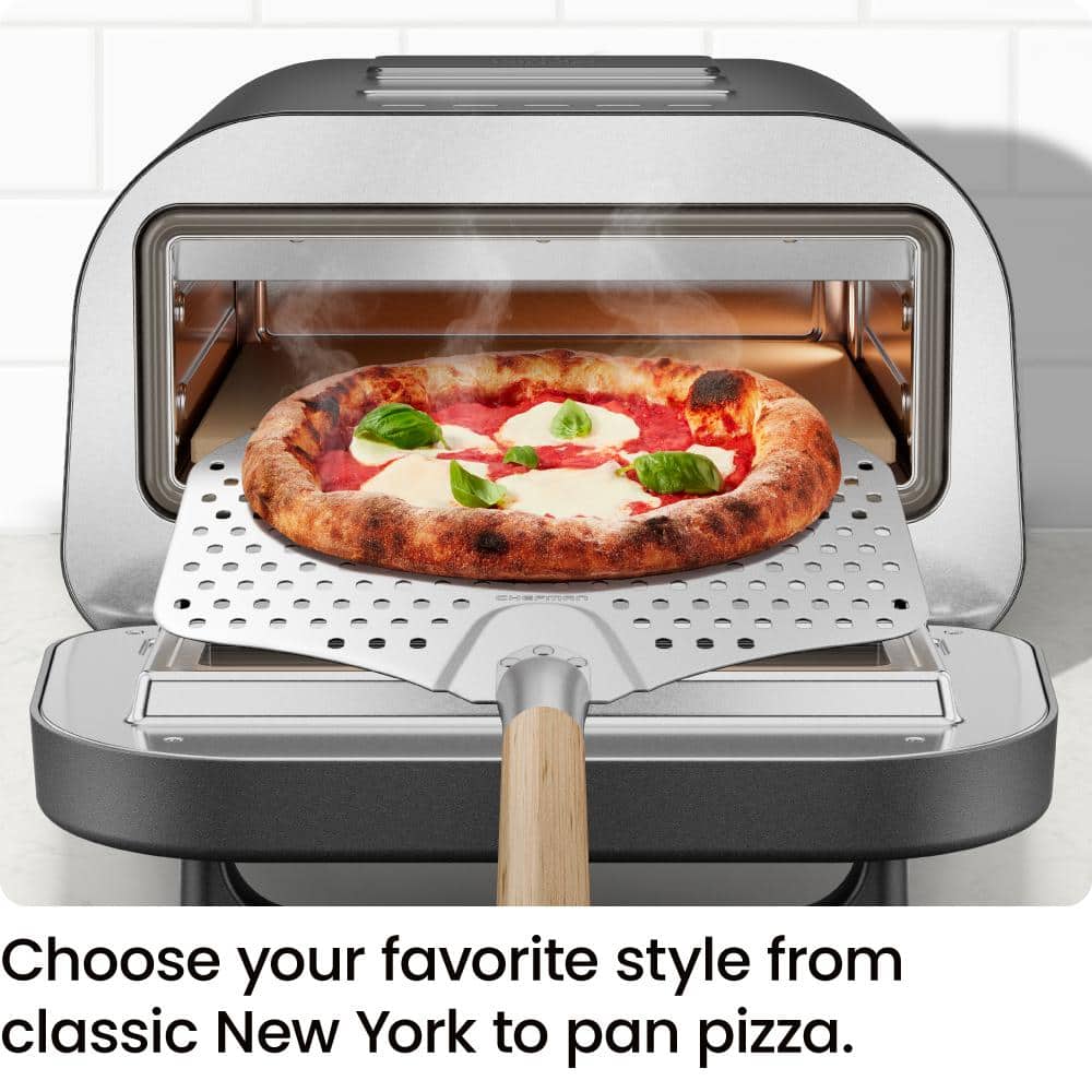 Chefman Black Stainless Steel Electric Indoor/Outdoor Pizza Oven
