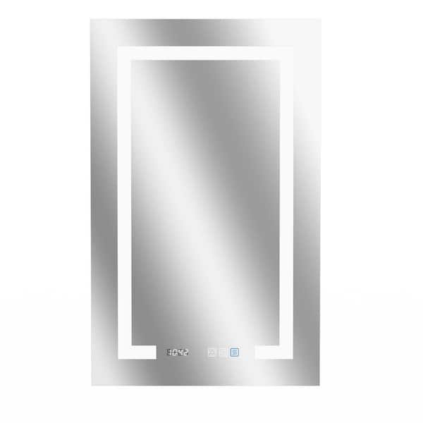 Unbranded 20 in. W x 32 in. H Rectangular Sliver Aluminum Medicine Cabinet with Mirror