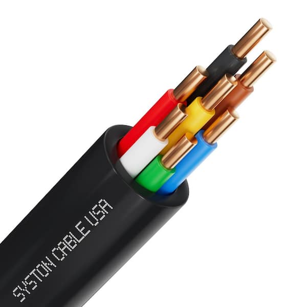 30 ft. 18 / 7 Balck Solid Copper Sprinkler Wire-Underground Irrigation, Field Central Control System UV Resistant UL/ETL