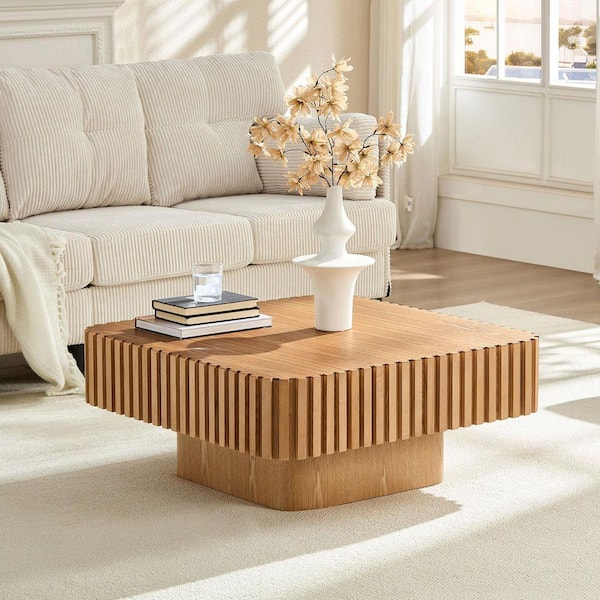 【送料無料】SANDBAR LOW TABLE / BROWN Tenleaf 35.43 in. Natural Brown Wood Square Outdoor Coffee Table