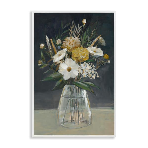 Stupell Industries Earthy Blooms Still Life by Hannah Dawson White Framed Nature Giclee Art Print 24 in. x 16 in.