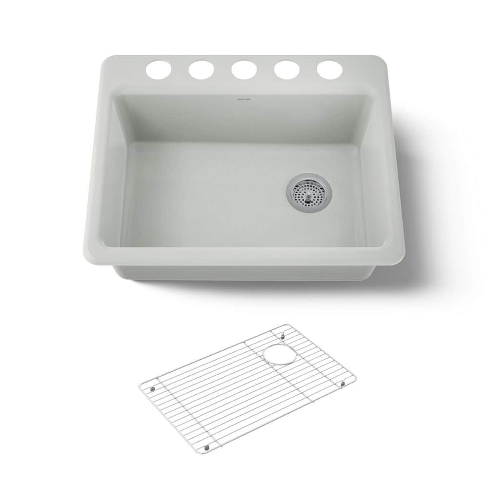 Riverby 27 in. Undermount Single Bowl Cast Iron Kitchen Sink in Sea Salt price history on PriceWatchPro
