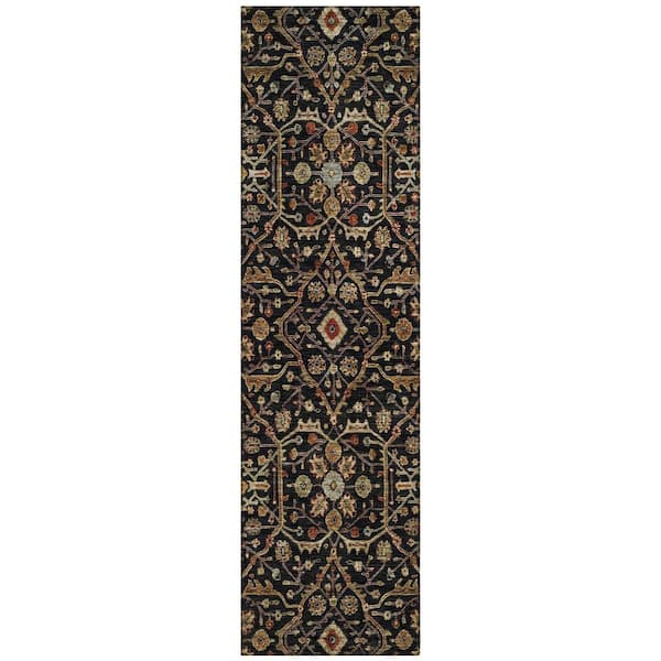 Addison Rugs Chantille Machine Washable Indoor/Outdoor Abstract ACN1130 Black 2 ft. 3 in. x 7 ft. 6 in. Area Rug