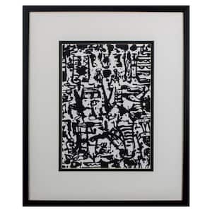32 in. Black and White Graphic Mod Abstract Ii Framed Art