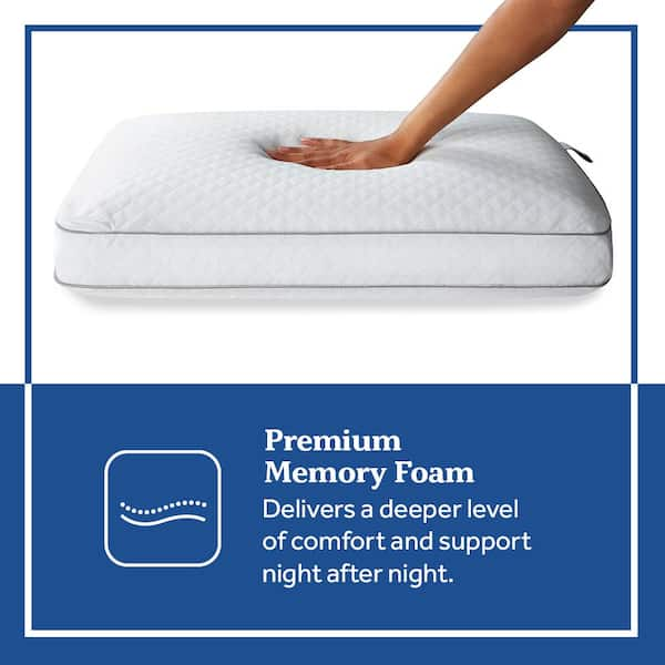 Sealy Essentials 24 in. x 16 in. Classic Memory Foam Standard Bed Pillow  F01-00594-ST0 - The Home Depot