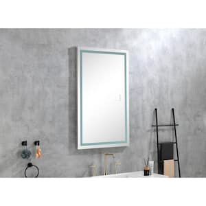 40 in. W x 24 in. H Rectangular Frameless Anti-Fog Wall Mount Bathroom Vanity Mirror with LED Lights in White
