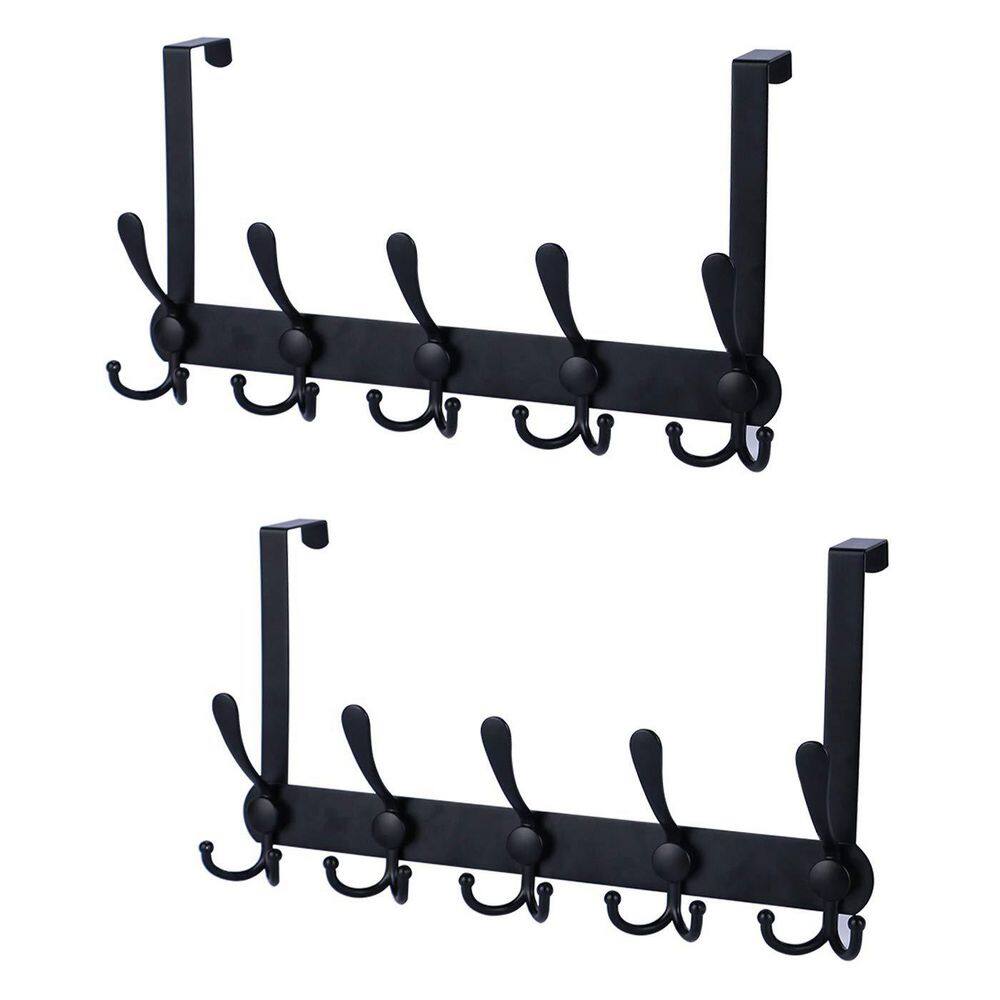 15.3 in. Heavy Duty Over The Door Hooks for Hanging Clothes Hat Towel, Black (2-Pack) price history on PriceWatchPro