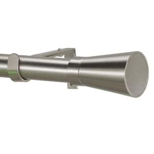 Linea 72 in. Single Curtain Rod in Stainless with Finial