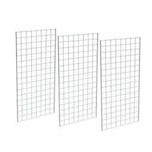 48 in. H x 24 in. W Commercial Grade Gridwall/Pegboard Panel Set (3-Pack) White Metal