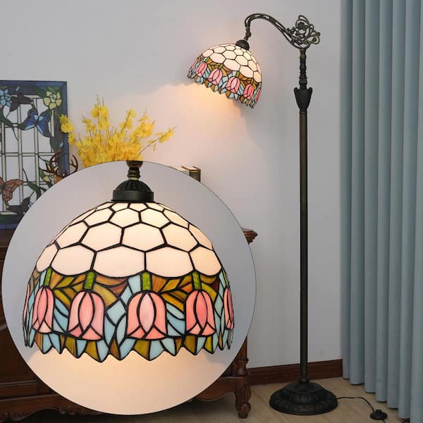 Lasaideal 63 in. Tiffany Style Bronze Finish 1-Light Standard