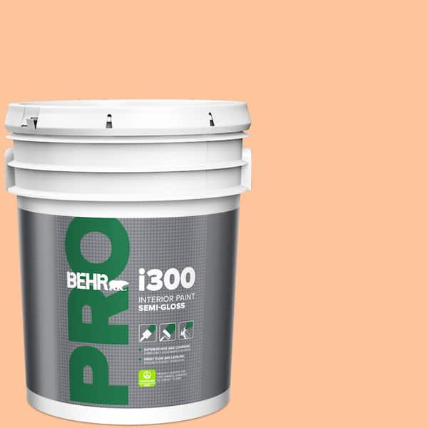 BEHR PRO 5 gal. #260B-4 Orange Sherbet Semi-Gloss Interior Paint PR37005 -  The Home Depot