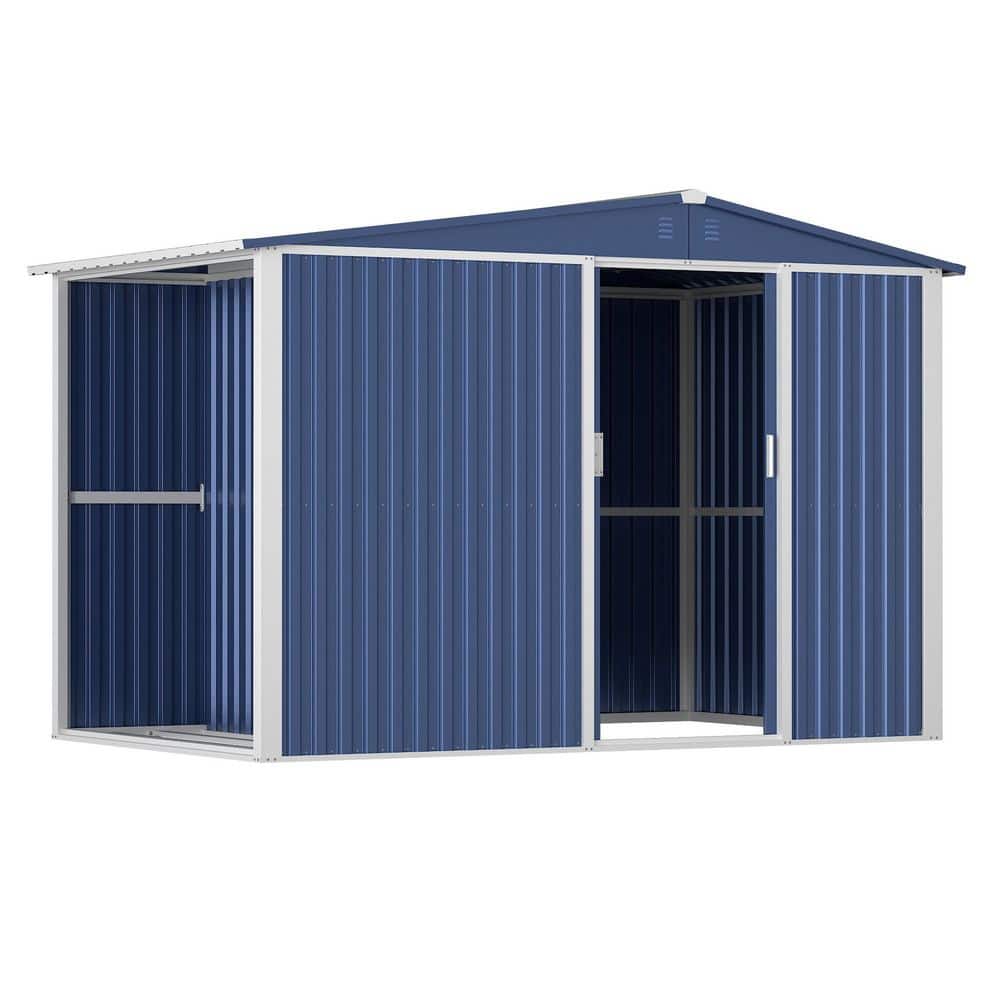 Aobabo 10 ft. W x 6 ft. D Outdoor Storage Metal Shed with