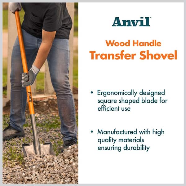 Anvil - 47 in. Wood Handle Carbon Steel Transfer Shovel