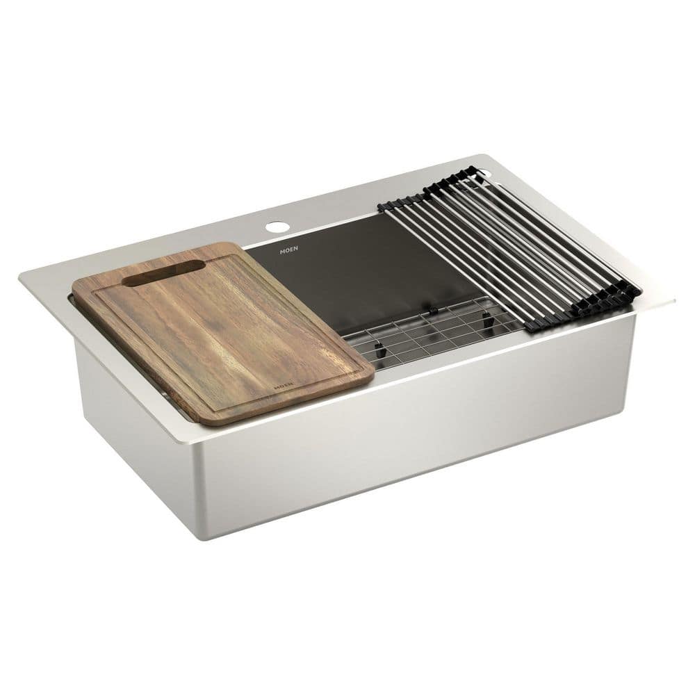 MOEN 1800 Series 33 in. Drop-in/Undermount Single Bowl 18-Gauge