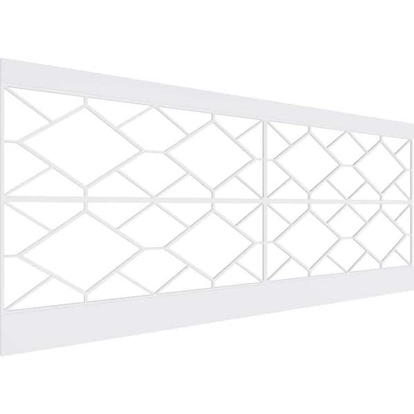 Ekena Millwork 40 in. H x 94-1/2 in. W 26.24 sq. ft. Hudson PVC Wainscot Paneling Kit
