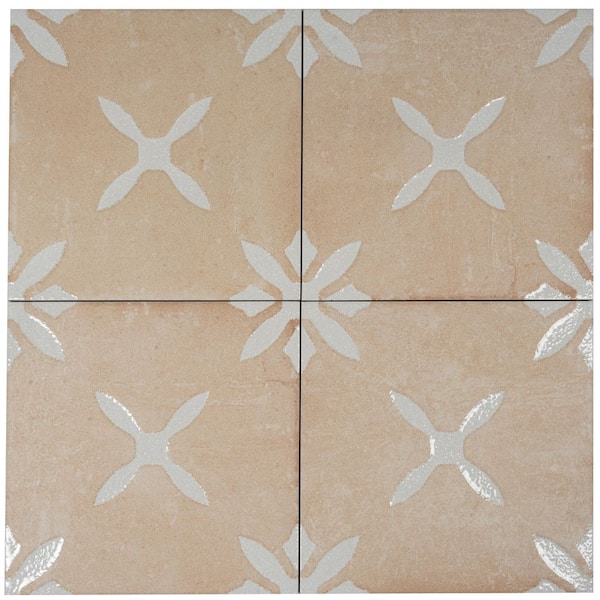 Apollo Tile Palmera 9 in. x 9 in. Matte, Glossy Terracotta Beige