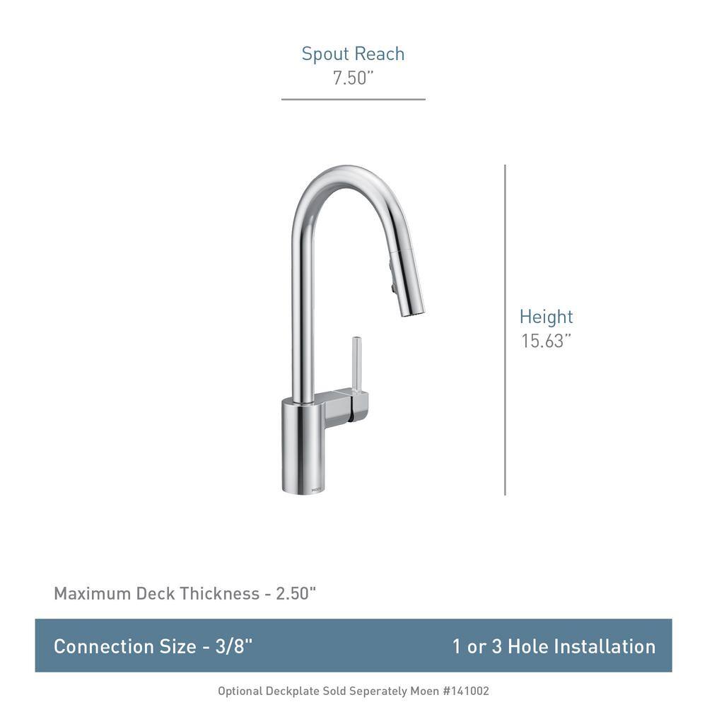 Chrome Stainless Steel Pull-Down Kitchen Faucet with Spray