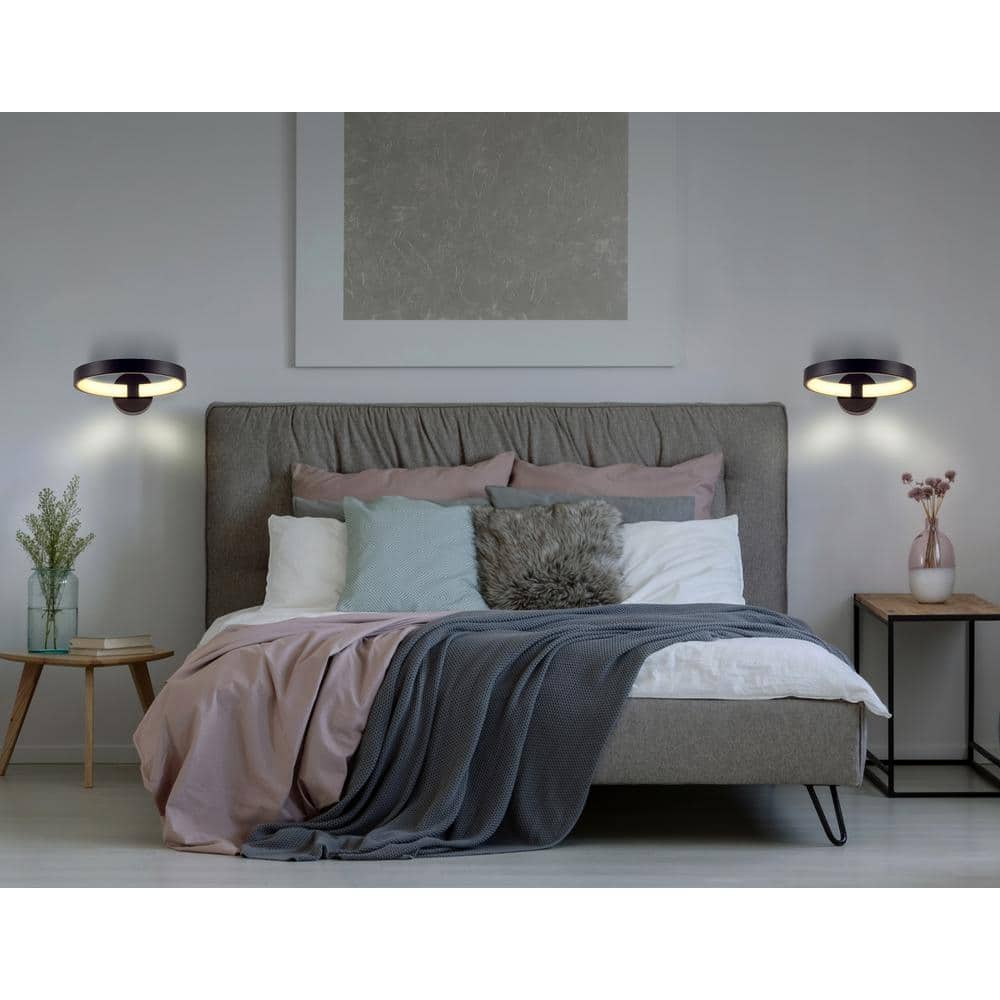 Nathaniel Minimalistic Transitional 12" Matte Black LED Wall Sconce