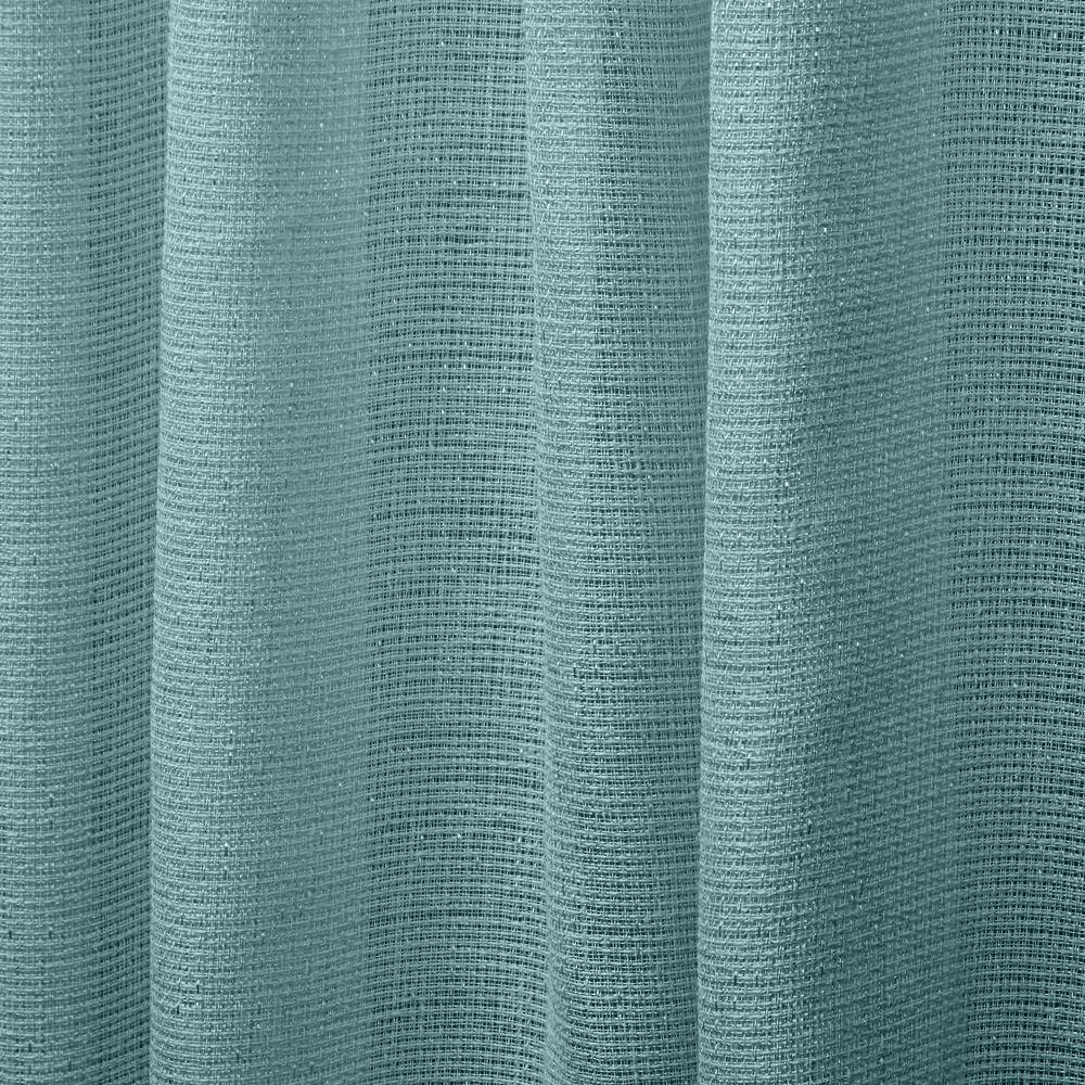 Teal and Cloud Gray Semi-Sheer Polyester Grommet Window Panels, 54x96
