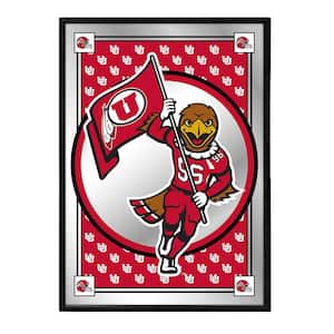 19 in. X 28 in. Utah Utes Team Spirit, Mascot Framed Mirrored Decorative Sign