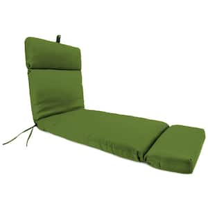 Sunbrella 72 in. x 22 in. Spectrum Cilantro Green Solid Rectangular French Edge Outdoor Chaise Lounge Cushion