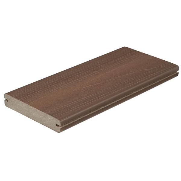 Fiberon Horizon 1 in. x 5-1/4 in. x 1 ft. Tudor Brown Grooved Edge ...