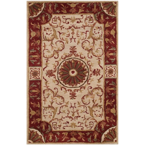 SAFAVIEH Empire Ivory/Red 3 ft. x 4 ft. Border Area Rug