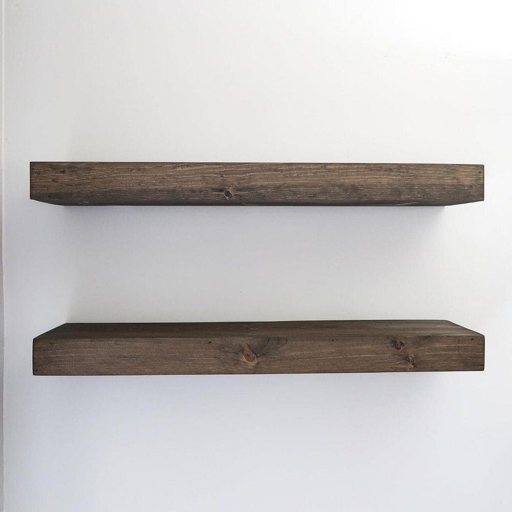 24 in. W x 6 in. D Dark Brown Floating Shelves 3 Inches Thick