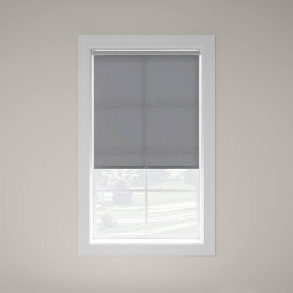 iFit Slate Cordless UV Blocking Reflective Polyester Solar Screen Roller Shade 26 in. W x 74 in. L