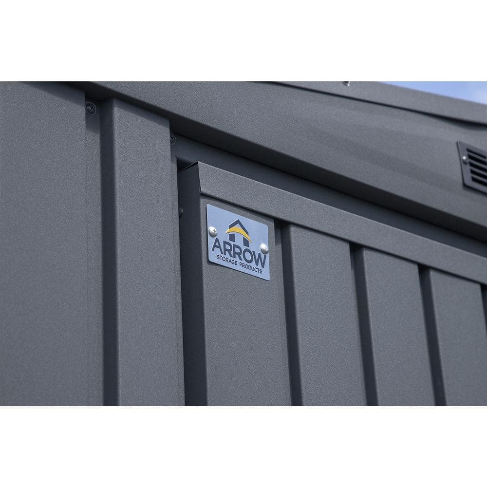 Anthracite Gray 6' x 6' Steel Storage Shed with Double Doors