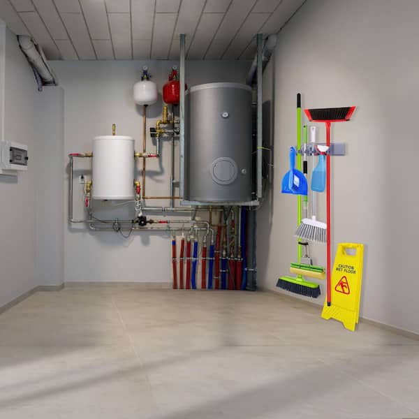 3-H Magnetic Broom Holder Wall Mounted 1 Pack, Strong Magnetic Broom Hooks 17 Inch