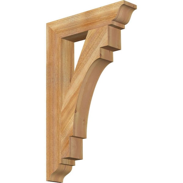 Ekena Millwork 4 in. x 32 in. x 20 in. Western Red Cedar Merced Traditional Rough Sawn Bracket