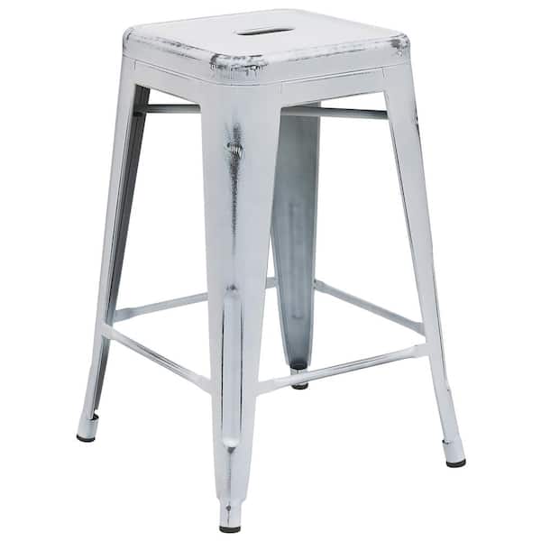 Distressed White Bar Stool Etbt350324wh, Distressed White Counter Stools