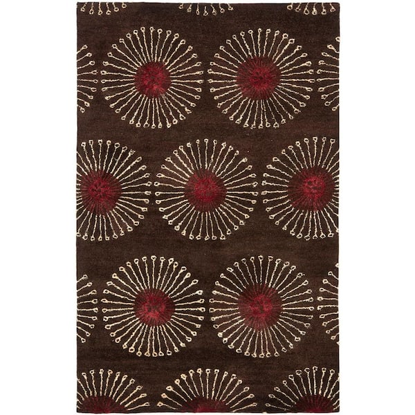 SAFAVIEH Soho Coffee/Brown 4 ft. x 6 ft. Floral Area Rug
