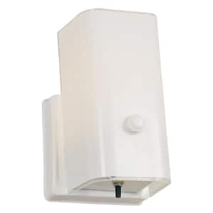 1-Light White Sconce and Switch
