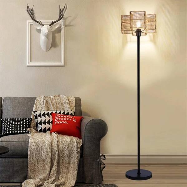 Rattan Floor Lamp (Includes outlets LED Light Bulb) Brown - Opalhouse™ designed with Jun